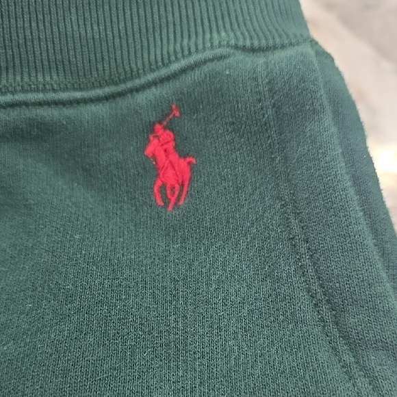 Ralph Lauren Dark Green Jogger Sweatpants with Red Logo, Size Small - Picture 2 of 3